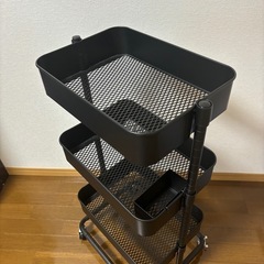 商談中【美品】ニトリ・スチールワゴン_高さ調整可の画像