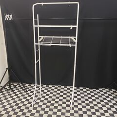 【コレ見て！ 家具】 ランドリーラック 棚２段  ハンガーバー付き