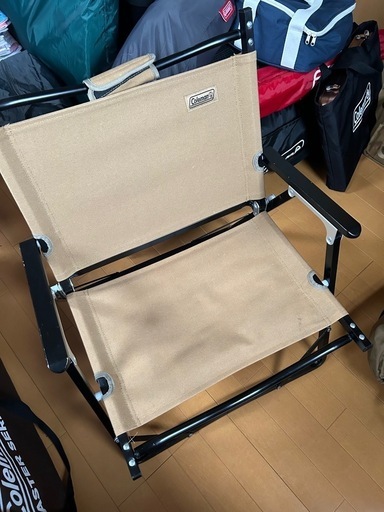 2個セット　コンパクトフォールディングチェア　ベージュ