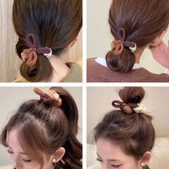 バイカラー/太めヘアゴム同色3個セット（新品）の画像