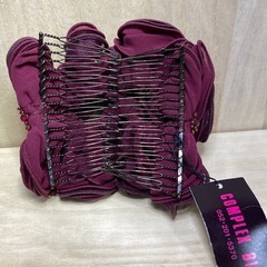 未使用　定価6800円　リボン髪留め　ツインコーム　maroon color twin comb hairclipの画像