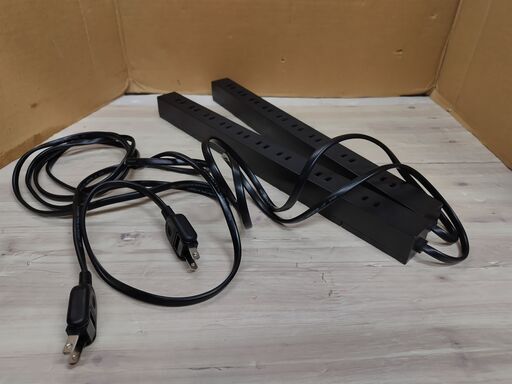 美品　2本セット　エレコム 電源タップ 雷ガード 10個口 2m ほこりシャッター ブラック ECT-0102BK