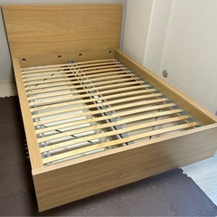 IKEA イケア ベッドフレーム ダブルサイズ ベッド下収納付き