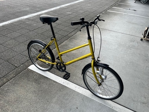 【完売御礼】【大人用】整備済 CBA 20型ギアなし ラクレット 中古自転車 小径ミニベロ 黄色