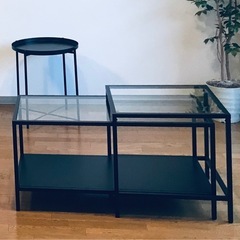 IKEA　VITTSJÖ ヴィットショー　テーブル2点セット
の画像