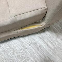 ローソファー　折りたたみソファー　ソファーベッド　ベージュの画像