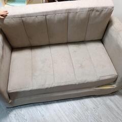 ローソファー　折りたたみソファー　ソファーベッド　ベージュ