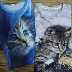 ネコプリントTシャツ２枚セット