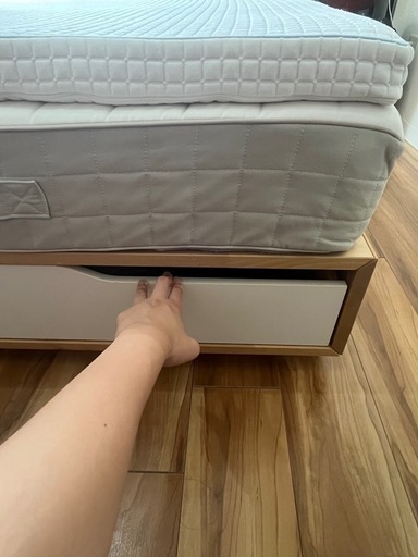 「値下げ」IKEA セミダブル　フレーム＋マットレス＋マットレストッパー