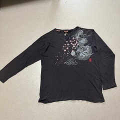 和柄　長袖Tシャツ　龍