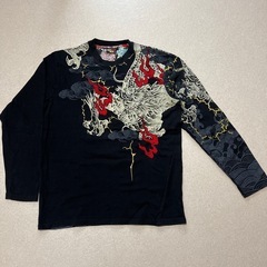 和柄、長袖Tシャツ（厚地）龍🐉