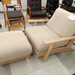 ★ジモティ割あり★  ソファー ナチュラル H75×D75×W85 クリーニング済み TC1203の画像