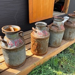 断舎離爆値下げ　アンティーク雑貨　ガーデニング　レトロ　 ブリキ　ミルク缶の画像