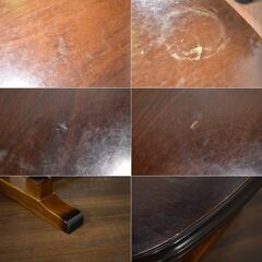 【ヤ取4/17終了】≪zyt1597ジ≫ オールドカリモク ダイニングテーブル 幅165cm 現状品 ビンテージ家具/DC5760/レトロ/英国アンティーク調/カントリー調/中古家具/宮城県仙台市  60616-01の画像