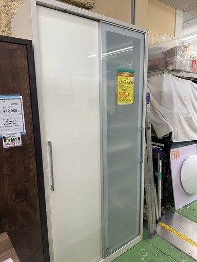 【ドリーム川西店御来店限定】スライド扉収納棚／クリーニング済み 【2001245255600601】