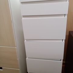 ★ジモティ割あり★  ミラー付きチェスト ホワイト H123×D48.5×W40.5 クリーニング済み MT2044の画像