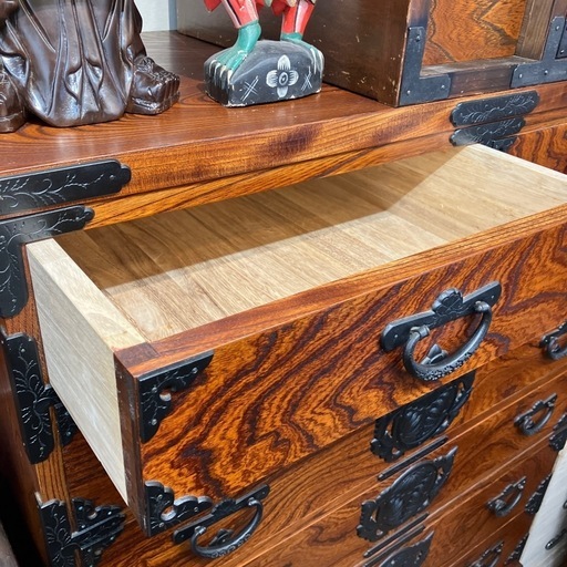 美品】時代箪笥 和簞笥 和家具 鍵欠品(B9-21)