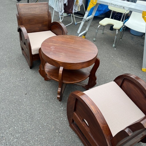 ☆激安☆アンティーク　レトロ　椅子とテーブル3点セット