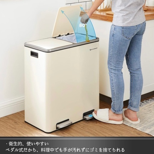 定価2.1万！SONGMICS ゴミ箱 分別 2連 ふた付き