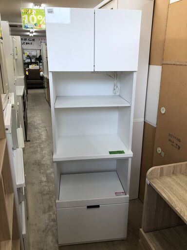 ニトリ キッチンボード エトナ 食器棚 キッチン収納 おしゃれ デザイン家具 北欧 新生活 幅(W)60cm ホワイト 隙間 女性が使いやすい高さ 180cm　クリーニング済み 堺市 石津【ジャングルジャングルサカイ石津店】