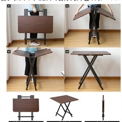 おりたたみテーブル ダイニングテーブル パソコンデスク 約100×60×74cm折りたたみデスク 完成品 組み立て不要 作業台 食卓 リビングテーブルの画像