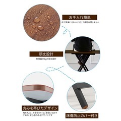 おりたたみテーブル ダイニングテーブル パソコンデスク 約100×60×74cm折りたたみデスク 完成品 組み立て不要 作業台 食卓 リビングテーブルの画像
