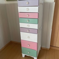 パステルカラー　家具　姫　マルチカラーボックス風　チェスト９段引...