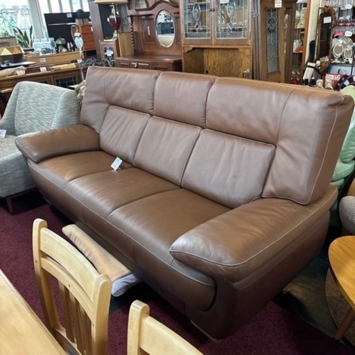 カリモク karimoku 本革ハイバックソファ 3人掛け シンプル ナチュラル おしゃれ モダン インテリア