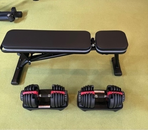 インクラインベンチ＋可変式ダンベル24kgセット 可変式ダンベル24kg×2とインクラインベンチ