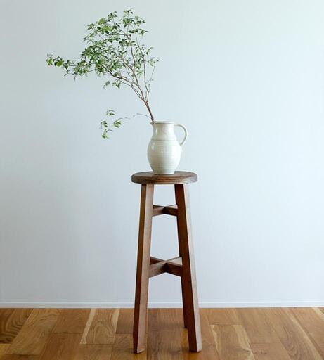 ハイスツール　木製　花台　古家具　古道具　アンティーク　ビンテージ　スツール