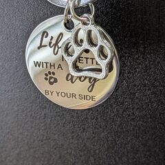 ステンレス製/愛犬家キーホルダー（新品）の画像