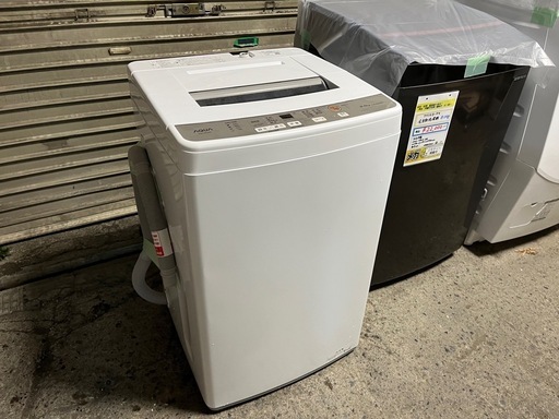 AQUA 全自動洗濯機 AQW-S60J 2021年製 6.0Kg 内部分解清掃済 中古 風乾燥機能 稼働OK ④