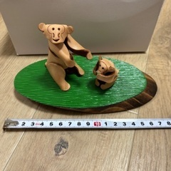 箱入り　未使用　猿　干支　さる　革製品　レザークラフト　置物　オ...