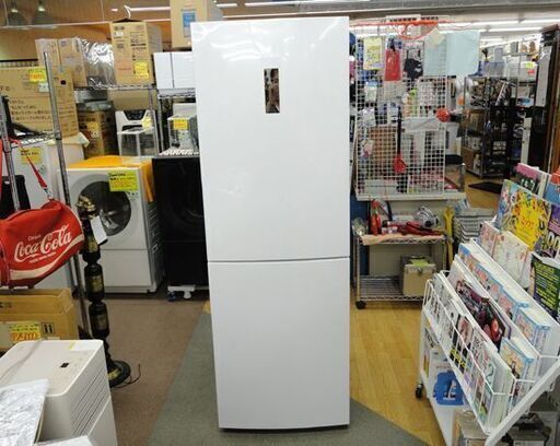 西岡店 訳あり特価品 冷蔵庫 340L 2ドア 2018年製 ハイアール ホワイト大型冷蔵庫 300Lクラス