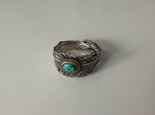 garden of eden feather turquoise ring