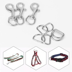 SHANOER20個入り Dリング Dカン ストラップバックル 2.5cm 金属製 シルバー ＆ 20個入り スイベルスナップ フック 90mm 304ステンレス鋼製の画像