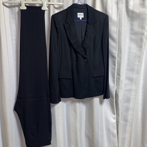 美品 アルマーニコレツォーニ セットアップ スーツ ストライプ ネイビー 48 ARMANI COLLEZIONI - 美品 アルマーニ コレッツォーニ ARMANI