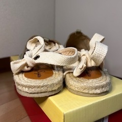 【新品未使用】シュガーシュガー SugarSugar レースアップエスパドリーユサンダル　カラー:カーキの画像
