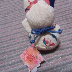 招き猫 ちりめん 飾り インテリア タグ付き お譲りします。＊石川県＊美川より＊期間限定の画像