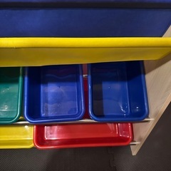 【子供用おもちゃ入れ マガジンラック】おもちゃ 収納 ラック 棚 おもちゃ箱 布製 絵本棚 絵本ラック 幅 86.5cm おもちゃ収納 子供用 本棚 木製 マガジンラック おもちゃラック トイ ボックス トイラックの画像
