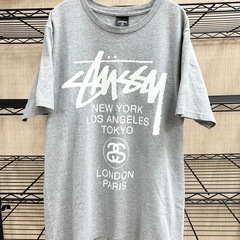 ステューシー　ロゴプリント　Tシャツ　グレー