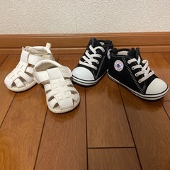 コンバース黒と白サンダル13.0セット