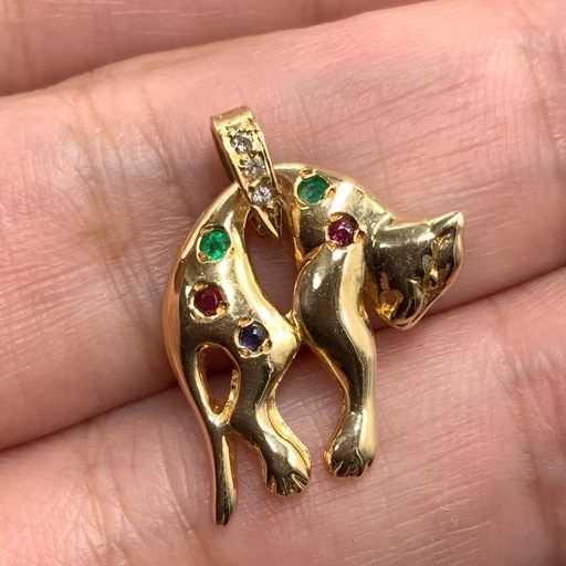 K18 18金 パンサートップ　2.6g ダイヤモンド