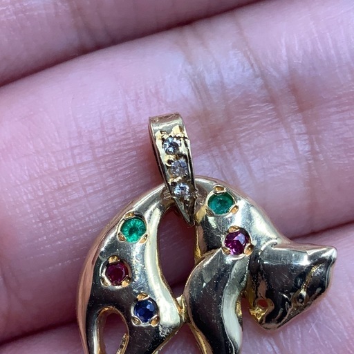 K18 18金 パンサートップ　2.6g ダイヤモンド