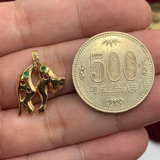 K18 18金 パンサートップ　2.6g ダイヤモンド