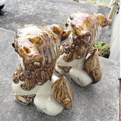 高さ38cm シーサー★古民家 沖縄 琉球 インテリア レトロ 獅子 玄関　庭　ガーデニング　 縁起 福寿 の画像