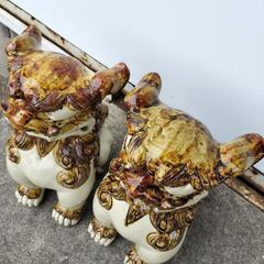 高さ38cm シーサー★古民家 沖縄 琉球 インテリア レトロ 獅子 玄関　庭　ガーデニング　 縁起 福寿 の画像