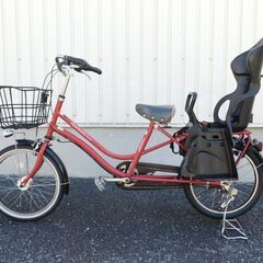 中古自転車多数販売中!　安い自転車は大丈夫？という方　是非ご来店ください!　子供乗せ仕様　OGKリヤチャイルドシート付　20インチ自転車　中古自転車多数販売中!　試乗して下さい!　幼稚園、保育園のお迎えなど様々な状況で大活躍する子供乗せ自転車!　ご来店ください!　maruishi　FRACKERS　20インチ　レッド　内装3段　ハンドルロック　オートライト　売れてます!　外観状態は全体的に極めて良好と思います!　m43の画像