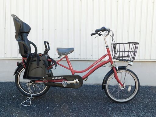 中古自転車多数販売中!　安い自転車は大丈夫？という方　是非ご来店ください!　子供乗せ仕様　OGKリヤチャイルドシート付　20インチ自転車　中古自転車多数販売中!　試乗して下さい!　幼稚園、保育園のお迎えなど様々な状況で大活躍する子供乗せ自転車!　ご来店ください!　maruishi　FRACKERS　20インチ　レッド　内装3段　ハンドルロック　オートライト　売れてます!　外観状態は全体的に極めて良好と思います!　m43