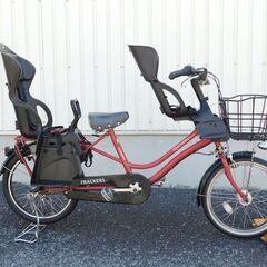 中古自転車多数販売中!　安い自転車は大丈夫？という方　是非ご来店ください!　子供乗せ3人乗り仕様自転車　OGKフロントチャイルドシートFBC-015DXとOGKリヤチャイルドシートRBC-015DX付　20インチ自転車　中古自転車多数販売中!　試乗して下さい!　幼稚園、保育園のお迎えなど様々な状況で大活躍する子供乗せ自転車!　ご来店ください!　maruishi　FRACKERS　20インチ　レッド　内装3段　ハンドルロック　オートライト　売れてます!　外観状態は全体的に極めて良好と思います!　m44